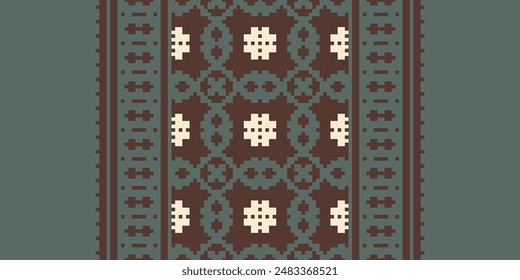 Bukhara pattern Seamless Mughal architecture Motif embroidery, Pixel Ikat embroidery vector Design for Print egyptian hieroglyphs tibetan geo pattern