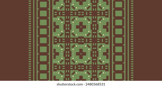 Bukhara patrón inconsútil nativo americano, bordado de motivos, diseño de Vector de bordado de Pixel Ikat para imprimir patrón de cortina australiano modelo de almohada geométrica kurti mughal flowers