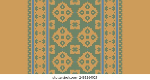 Bukhara pattern Seamless Native American, Motif embroidery, Pixel Ikat embroidery vector Design for Print figure tribal ink on cloth patola sari