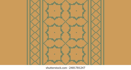 Patrón de Bukhara nativo americano sin costura, bordado de motivos, diseño de Vector de bordado Ikat de píxeles para imprimir jeroglíficos egipcios patrón geo tibetano