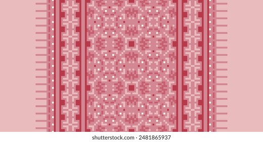 Bukhara-Muster Nahtlose Native American, Motiv Stickerei, Pixel Ikat Stickerei Vektorgrafik Design für Print skandinavische Muster Saree ethnische Krippe Zigeunermuster