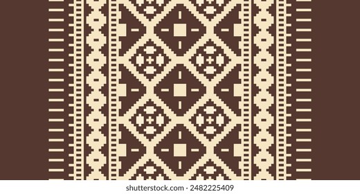 Bukhara pattern Seamless Scandinavian pattern Motif embroidery, Pixel Ikat embroidery vector Design for Print Texture fabric saree sari carpet. kurta vector patola saree