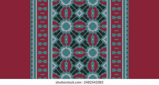 Bukhara pattern Seamless Scandinavian pattern Motif embroidery, Pixel Ikat embroidery vector Design for Print vyshyvanka placemat quilt sarong sarong beach kurtis Indian motifs