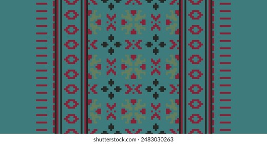 Bukhara pattern Seamless Scandinavian pattern Motif embroidery, Pixel Ikat embroidery vector Design for Print scarf hijab pattern kerchief Pixel Ikat vector Silk kurti model mughal patterns