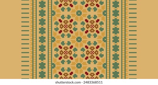 Bukhara pattern Seamless Scandinavian pattern Motif embroidery, Pixel Ikat embroidery vector Design for Print scandinavian pattern saree ethnic nativity gypsy pattern