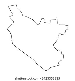 Bukhara Region map, administrative division of Uzbekistan. Vector illustration.