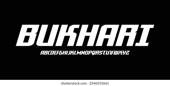 Bukhari, Abstract sport modern alphabet fonts. Typography technology electronic sport digital game music future creative font. vector illustration
