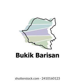 Bukik Barisan map. vector map of Indonesia Country colorful design, suitable for your company