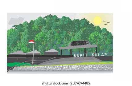 Bukitsulap natürliche Tourismus Vektorgrafik