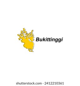 Bukittinggi map. vector map of Indonesia Country colorful design, illustration design template on white background