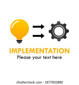 Bul b with gear logo template illustration. this is Implementation symbol