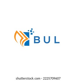 BUL credit repair accounting logo design on white background. BUL creative initials Growth graph letter logo concept. BUL business finance logo design.
