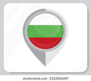 Bulagria Map Location Flag Icon