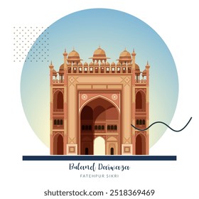 Buland Dawaza - Fatehpur Sikri, Uttar Pradesh - Ilustración de stock como archivo EPS 10