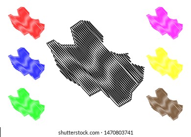 Bulawayo Province (Republic of Zimbabwe, Provinces of Zimbabwe) map vector illustration, scribble sketch Bulawayo map