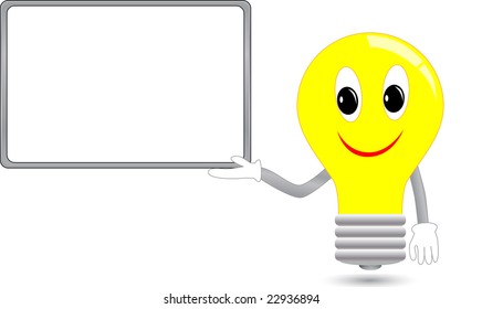 Bulb with ad desk (vector)