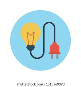 bulb adapter glyph flat vector icon