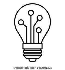 Bulb ai smart icon. Outline bulb ai smart vector icon for web design isolated on white background