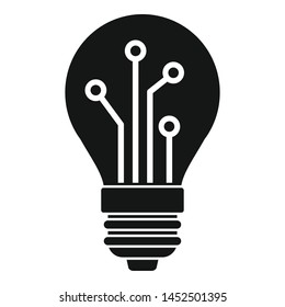 Bulb ai smart icon. Simple illustration of bulb ai smart vector icon for web design isolated on white background