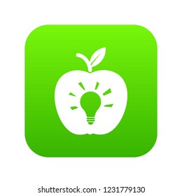 Bulb apple icon green vector isolated on white background