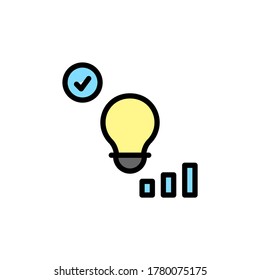 Bulb, approved, innovation icon. Simple color with outline vector elements of innovations icons for ui and ux, website or mobile application