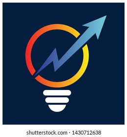 Bulb With Arrow Logo Design