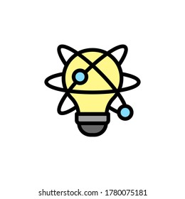 Bulb, atoms, innovation icon. Simple color with outline vector elements of innovations icons for ui and ux, website or mobile application