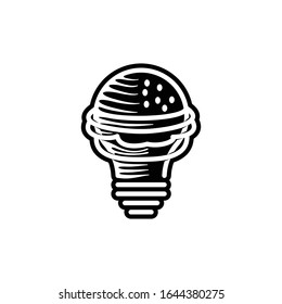 bulb bakery burger logo Ideas. Template Vector Illustration. Isolated On White Background