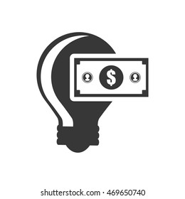 bulb bill money financial commerce icon. Flat and Isolated design. Vector illustration