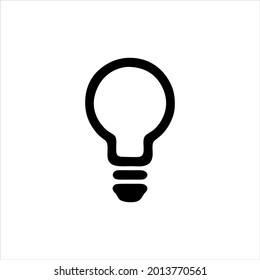 Bulb black vector icon on white background.