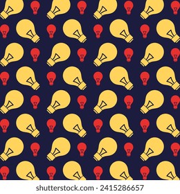 Bulb blue background trendy repeating colorful pattern vector illustration