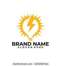 bulb bolt logo vector design template