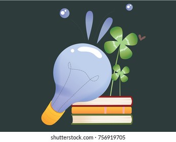 bulb with books schools idea 