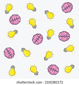 bulb brain background  concept illustration vector design template