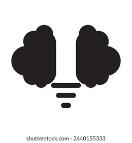Bulb with brain cloud, great for AI, thinking, and tech ideas.