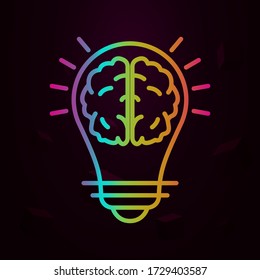 bulb, brain, creative nolan icon Simple thin line, outline vector of Business icons for ui and ux, website or mobile application