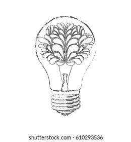 bulb with brain inside icon, vector illustration design