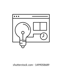 Bulb browser clock icon. Element of Internet in life icon