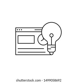 Bulb browser icon. Element of Internet in life icon