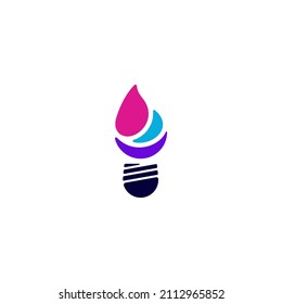 Bulb Brush Vector Logo Illustration on White Background