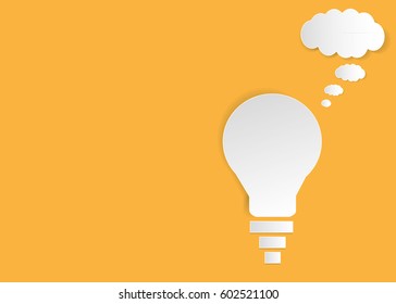 bulb with bubble speech, an idea concept, vector illustration for your design with copy space