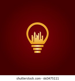 bulb building city logo