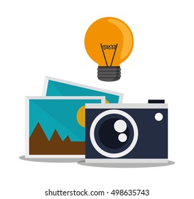 Bulb and camera, social media design