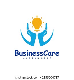 Vector de diseño del logotipo Bulb Care. Símbolo de icono. Ilustración de plantilla