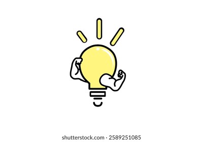 bulb cartoon illustration. cartoon lamp. strong power