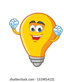 bulb cartoon mascot character vector design