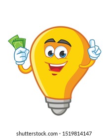 bulb cartoon mascot character vector design