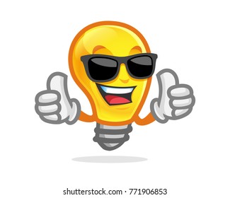 Bulb character, mascot. Perfect for school or another education logo. Lamp mascot.