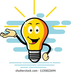 Bulb character presentation style, can be used for mascot, icon, avatar, banner, presentation etc. High quality vector EPS10