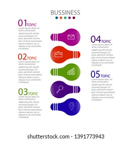 Bulb chart Business concept vectors

